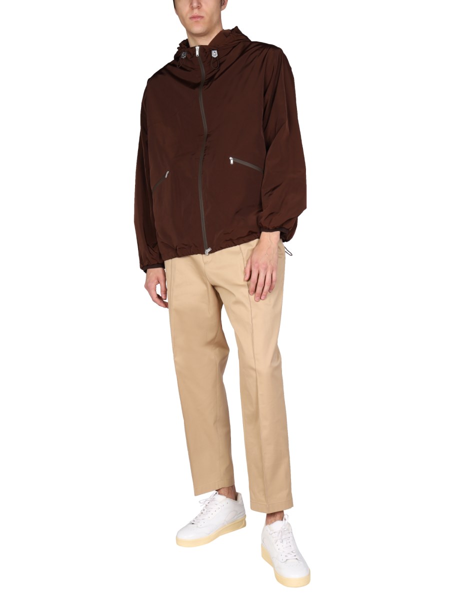 JIL SANDER GIACCA A VENTO IN NYLON CON CAPPUCCIO