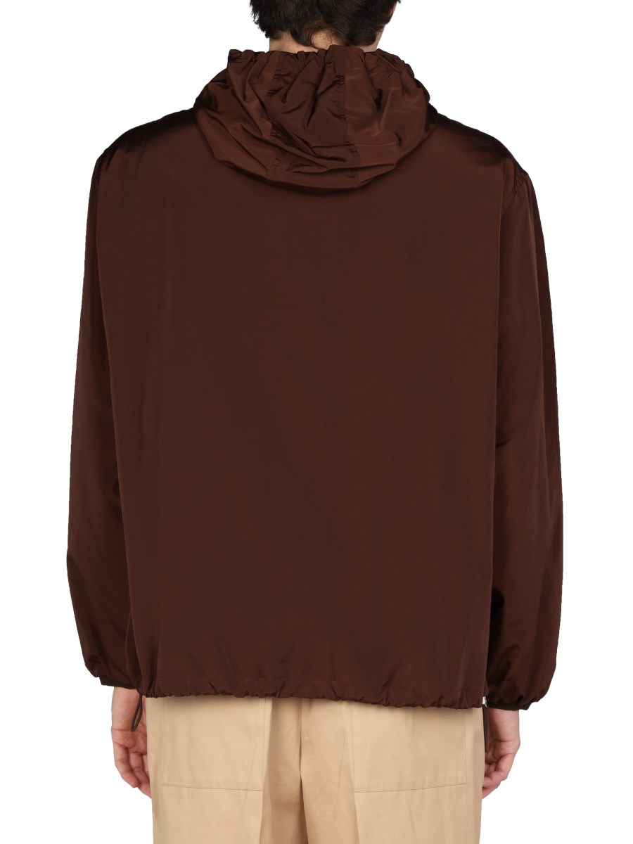 JIL SANDER GIACCA A VENTO IN NYLON CON CAPPUCCIO
