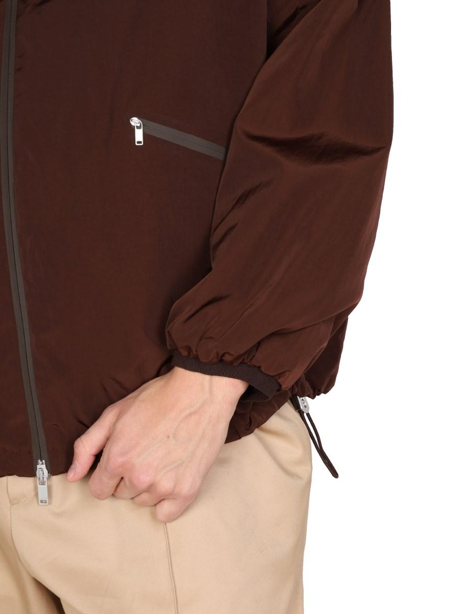 JIL SANDER GIACCA A VENTO IN NYLON CON CAPPUCCIO