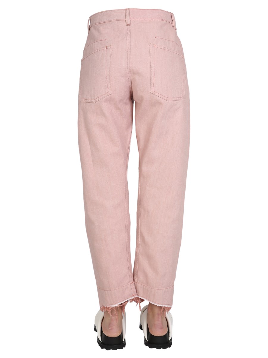 JIL SANDER JEANS A VITA BASSA IN COTONE