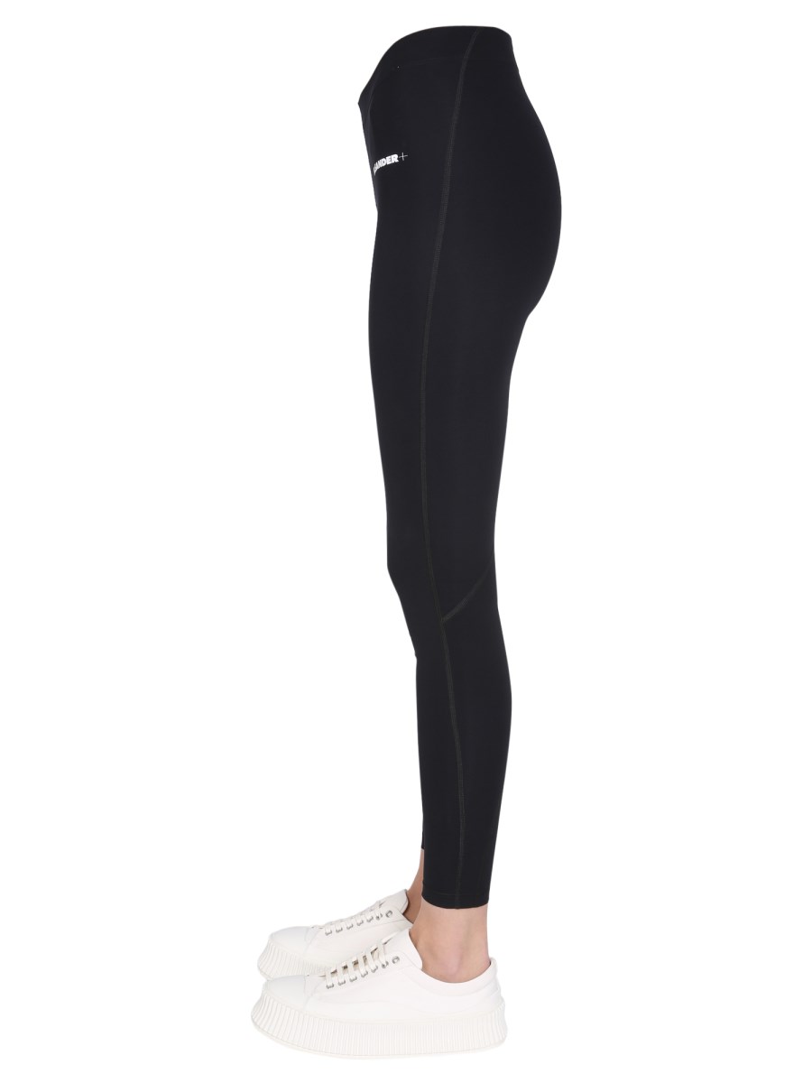 JIL SANDER LEGGINGS IN NYLON CON STAMPA LOGO