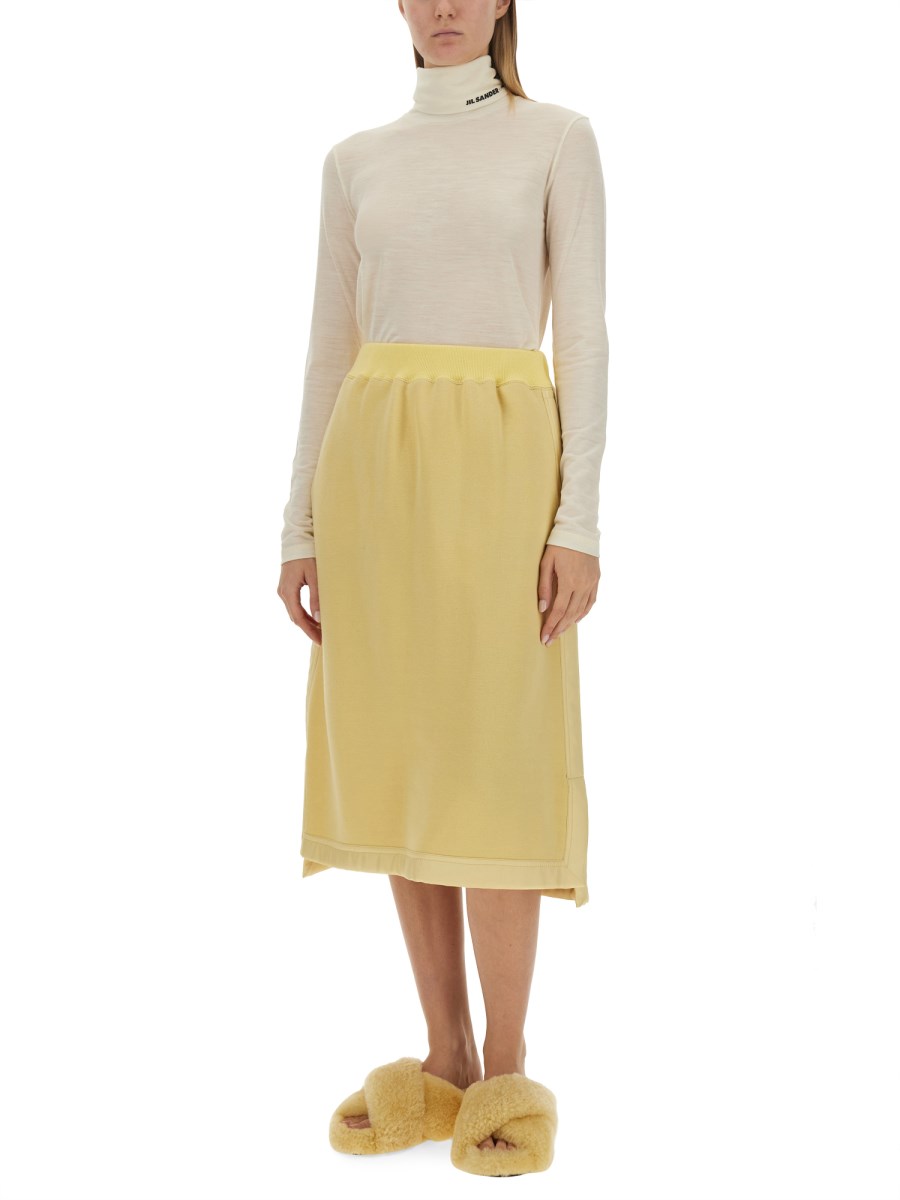 JIL SANDER MAGLIA A COLLO ALTO CON LOGO
