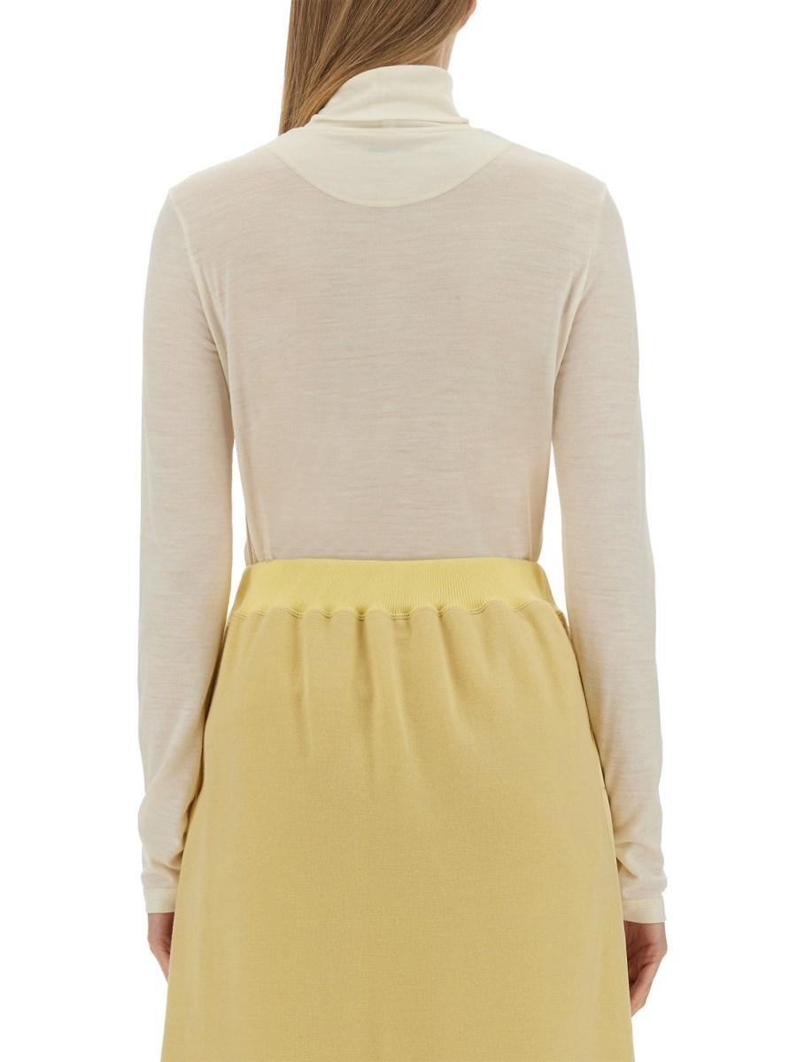 JIL SANDER MAGLIA A COLLO ALTO CON LOGO