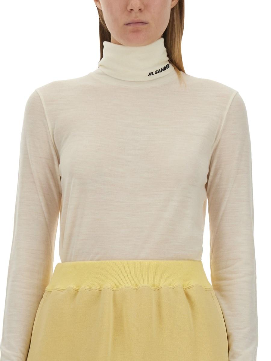 JIL SANDER MAGLIA A COLLO ALTO CON LOGO