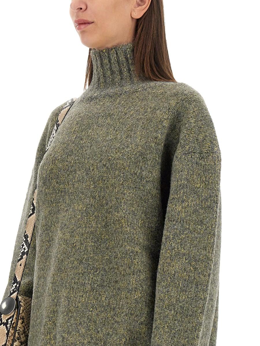 JIL SANDER MAGLIONE A COLLO ALTO IN MISTO LANA