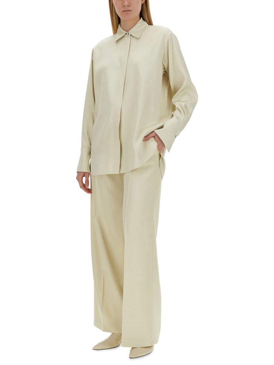 JIL SANDER PANTALONE SARTORIALE IN VISCOSA E SETA