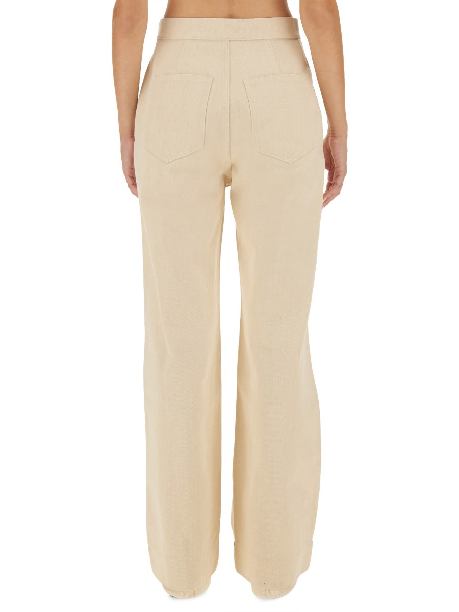 JIL SANDER PANTALONE SVASATO IN TWILL DI COTONE