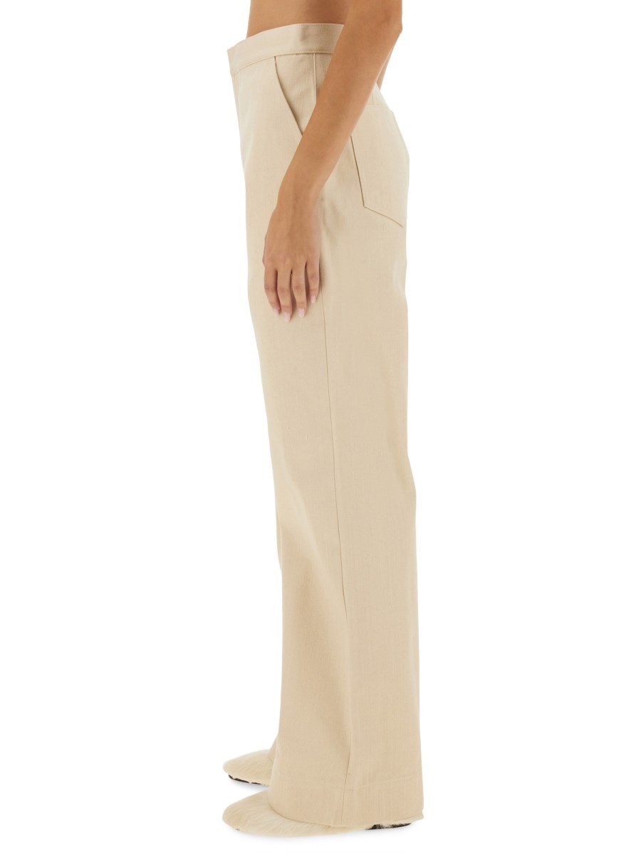 JIL SANDER PANTALONE SVASATO IN TWILL DI COTONE