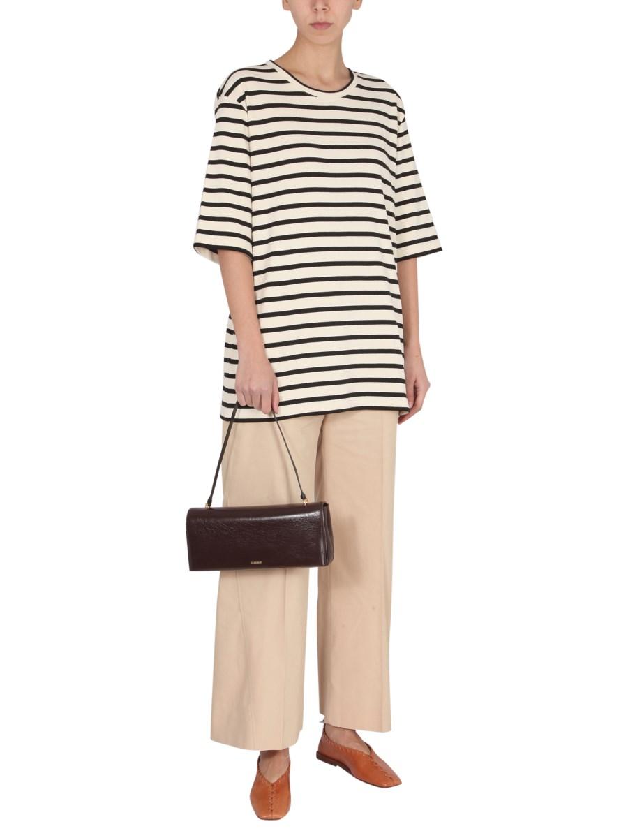 JIL SANDER PANTALONE WIDE LEG IN COTONE