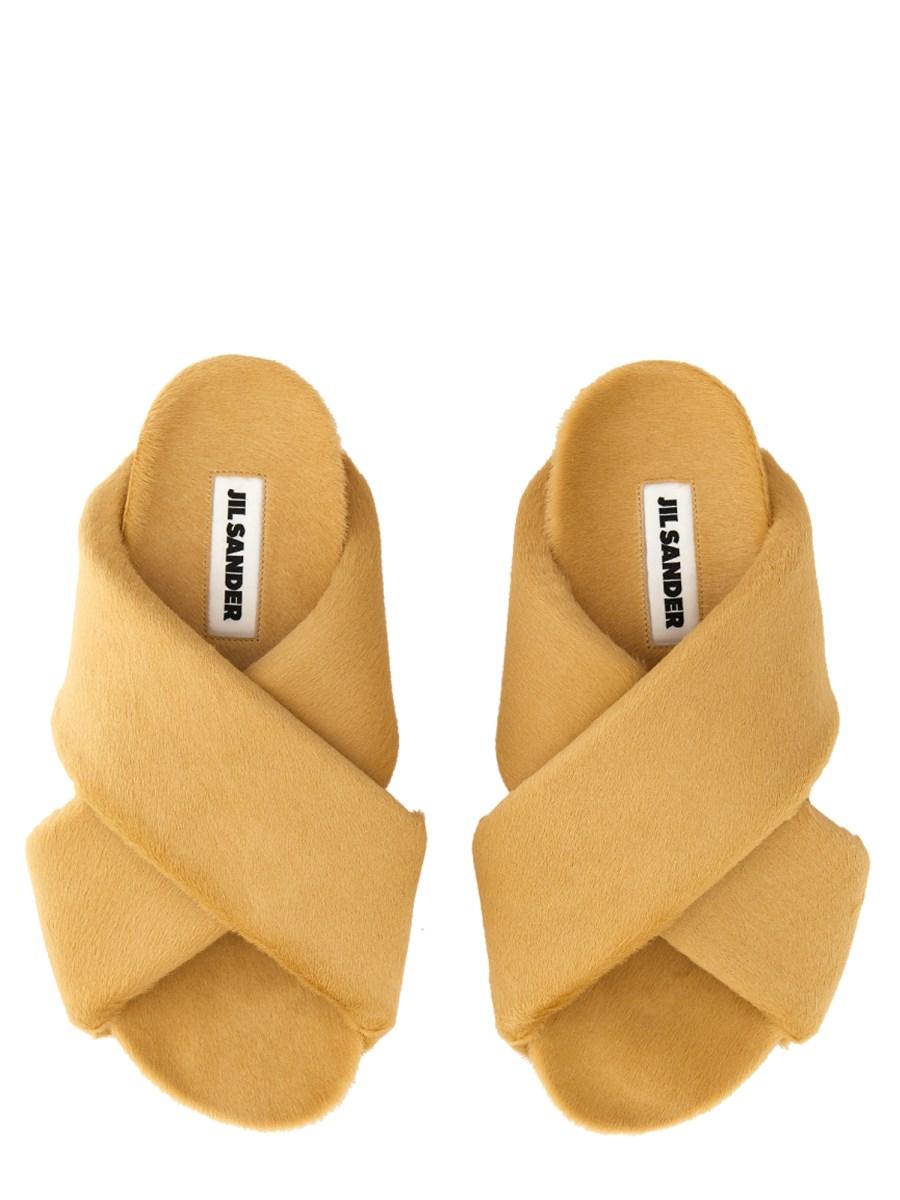 JIL SANDER SANDALO INCROCIATO IN PELLE