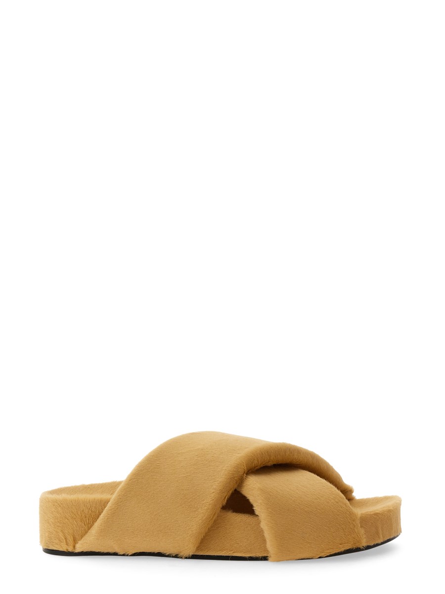 JIL SANDER SANDALO INCROCIATO IN PELLE