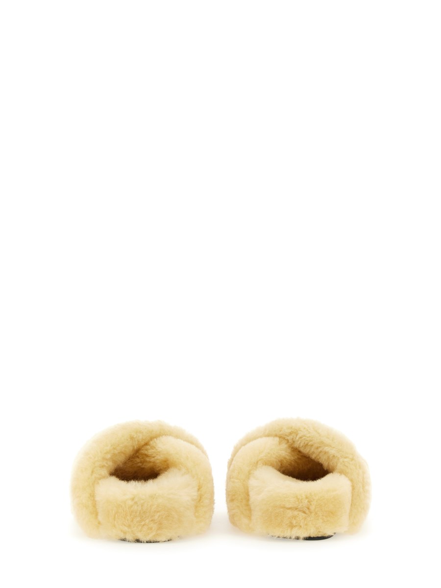 JIL SANDER SANDALO INCROCIATO IN SHEARLING