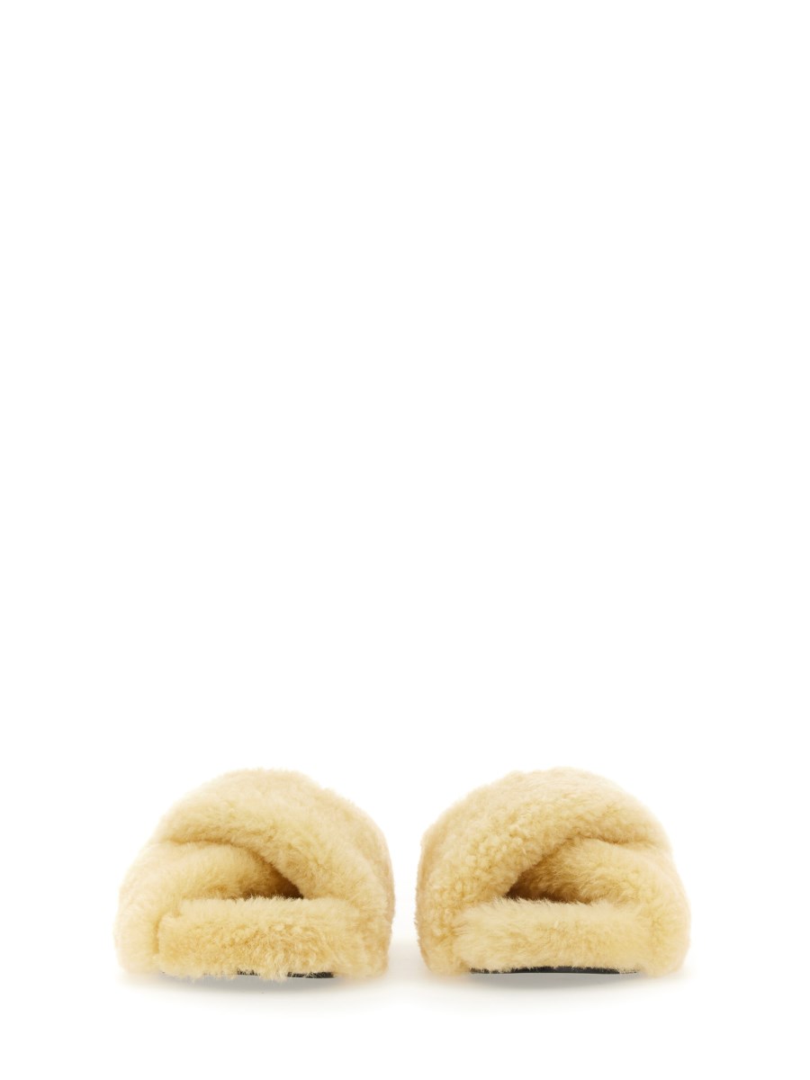 JIL SANDER SANDALO INCROCIATO IN SHEARLING