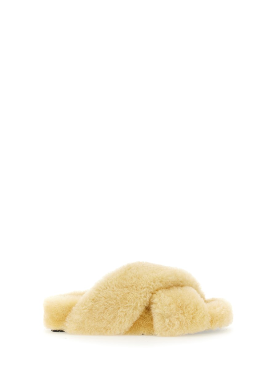 JIL SANDER SANDALO INCROCIATO IN SHEARLING