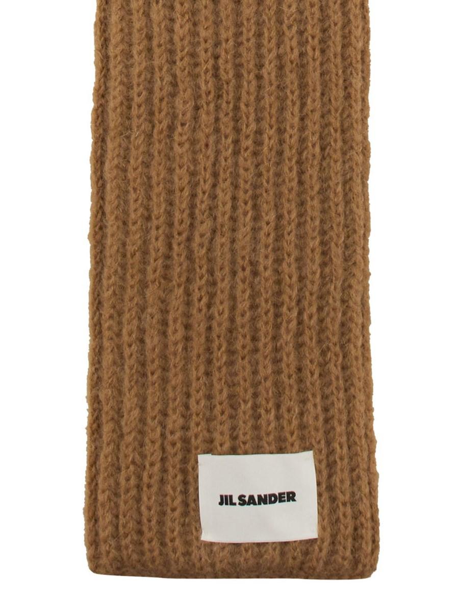 JIL SANDER SCIARPA IN LANA CON LOGO