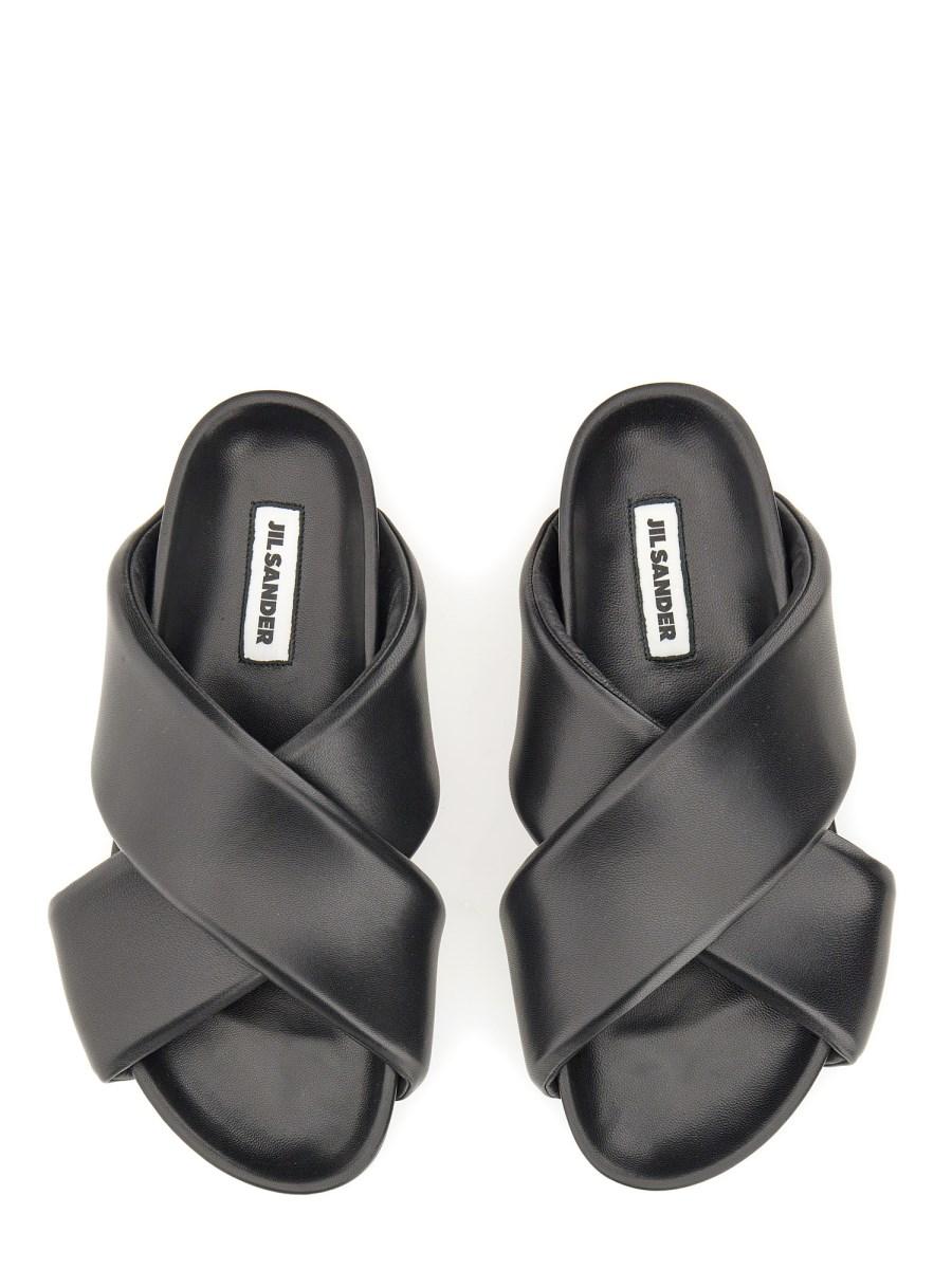 JIL SANDER SLIPPER IMBOTTITE IN PELLE