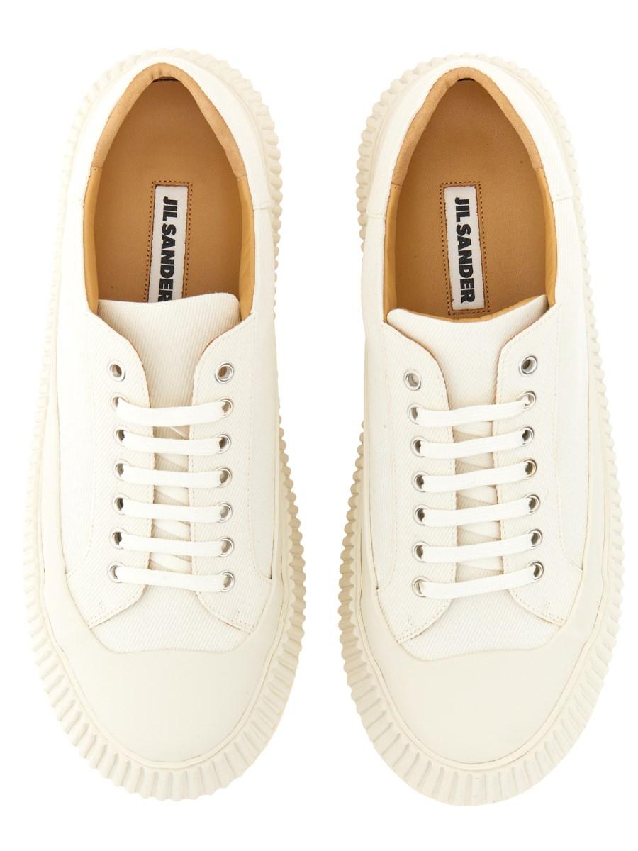 JIL SANDER SNEAKER PLATFORM IN PELLE