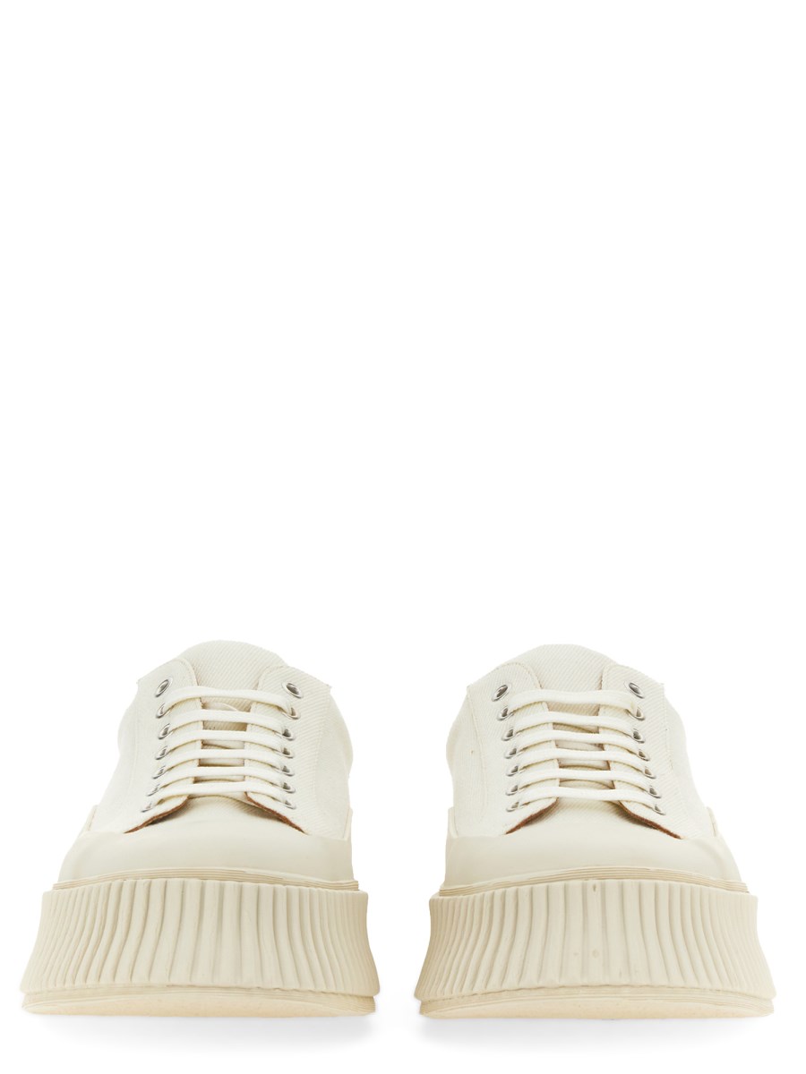 JIL SANDER SNEAKER PLATFORM IN PELLE
