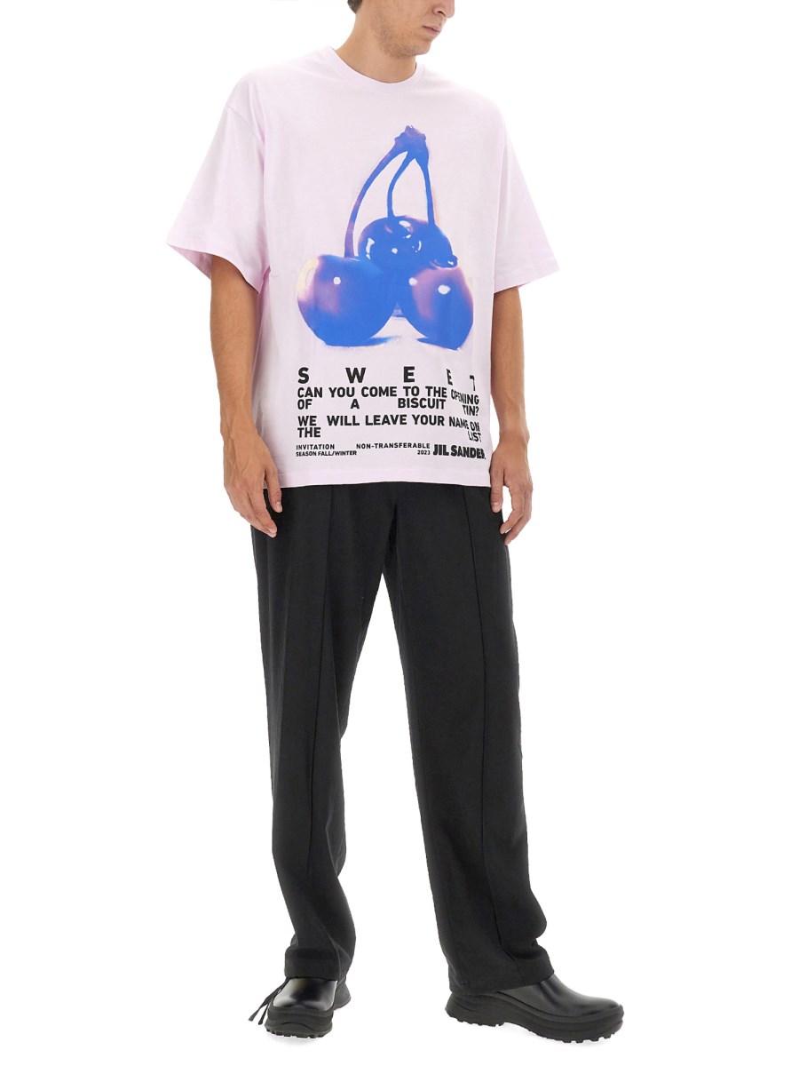 JIL SANDER T-SHIRT IN JERSEY DI COTONE CON STAMPA