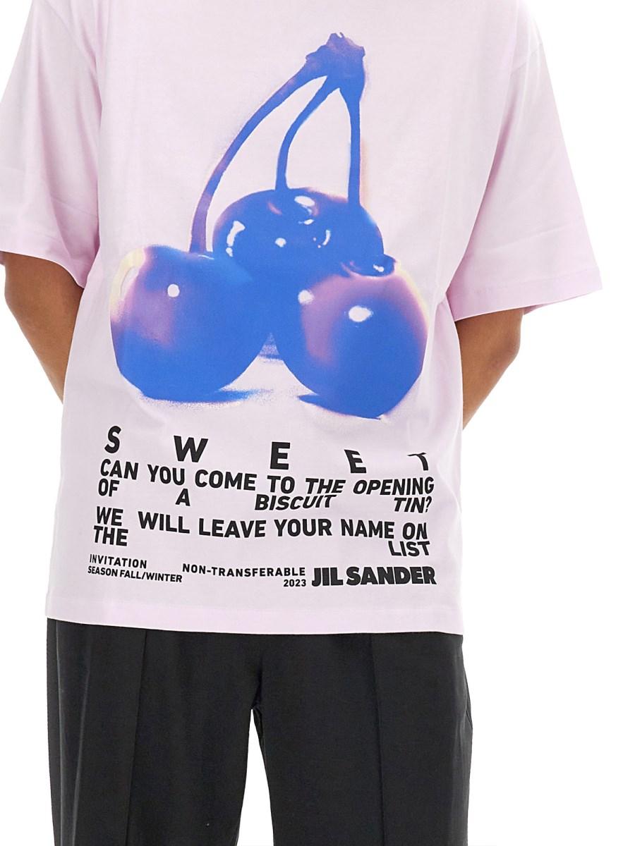 JIL SANDER T-SHIRT IN JERSEY DI COTONE CON STAMPA