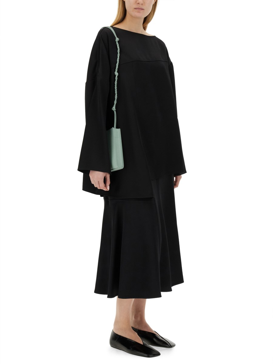JIL SANDER TOP ASIMMETRICO IN VISCOSA