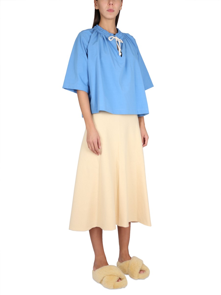 JIL SANDER TOP IN COTONE CON COULISSE