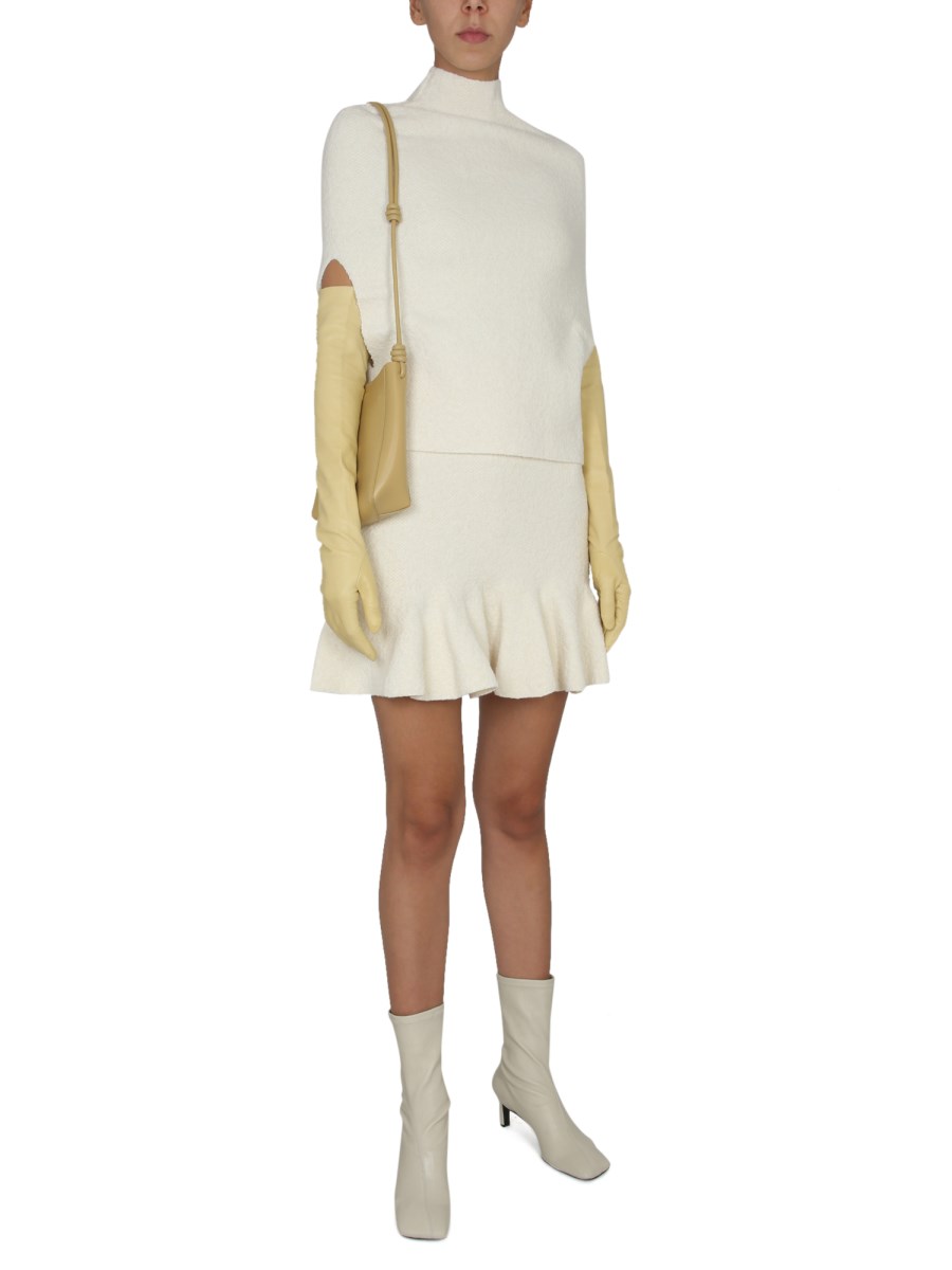 JIL SANDER TOP IN MAGLIA DI VELLUTO E LANA