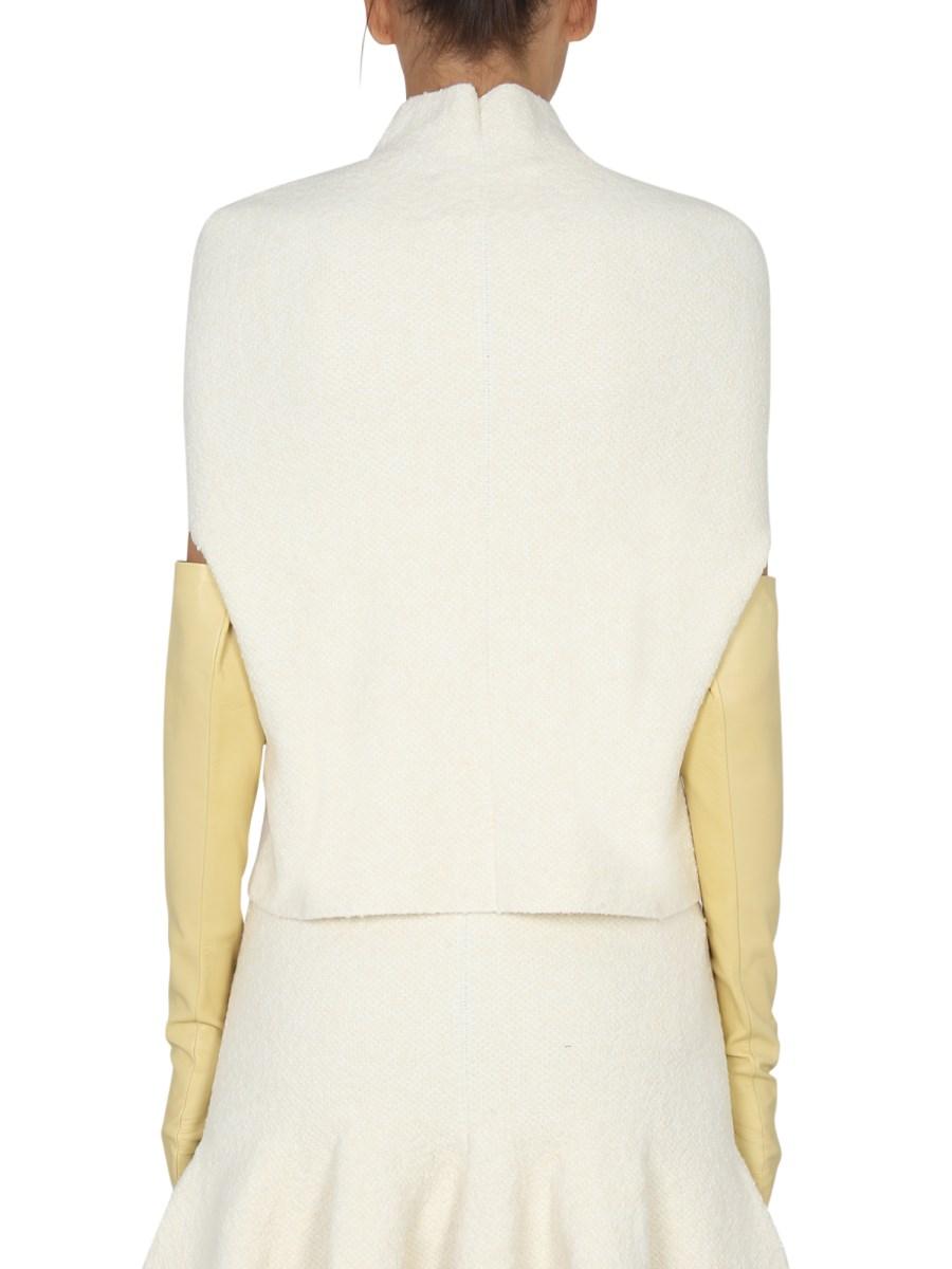 JIL SANDER TOP IN MAGLIA DI VELLUTO E LANA