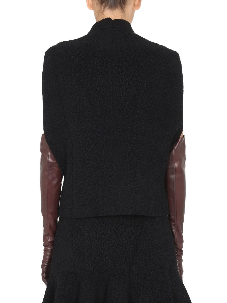 JIL SANDER TOP IN MAGLIA DI VELLUTO E LANA