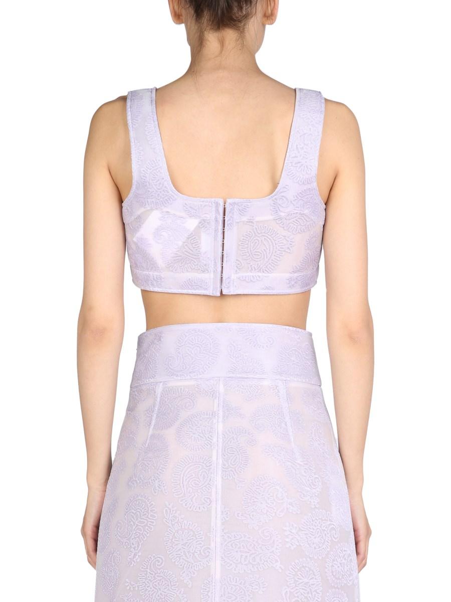 JIL SANDER TOP IN MISTO VISCOSA CON RICAMO
