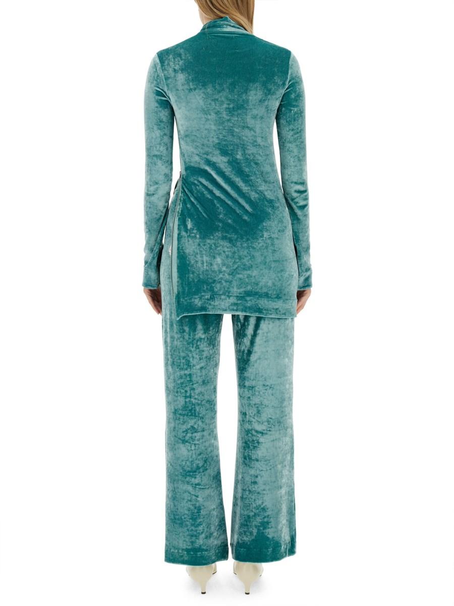 JIL SANDER TOP MANICA LUNGA IN JERSEY DI VELLUTO