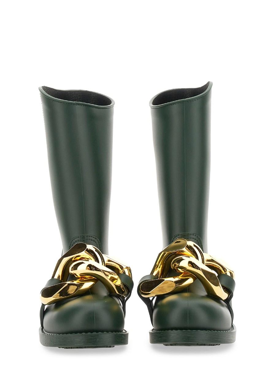 JW ANDERSON STIVALE ALTO "CHAIN" IN GOMMA