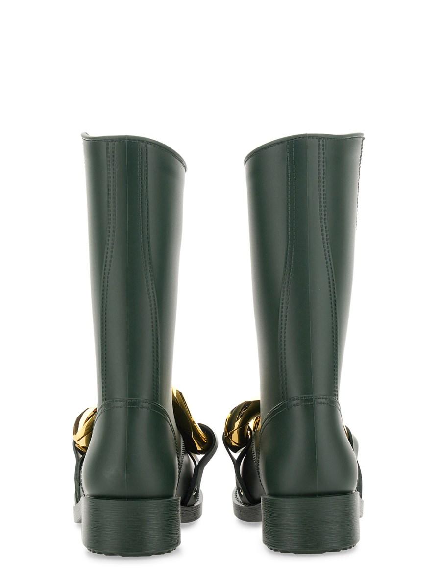 JW ANDERSON STIVALE ALTO "CHAIN" IN GOMMA