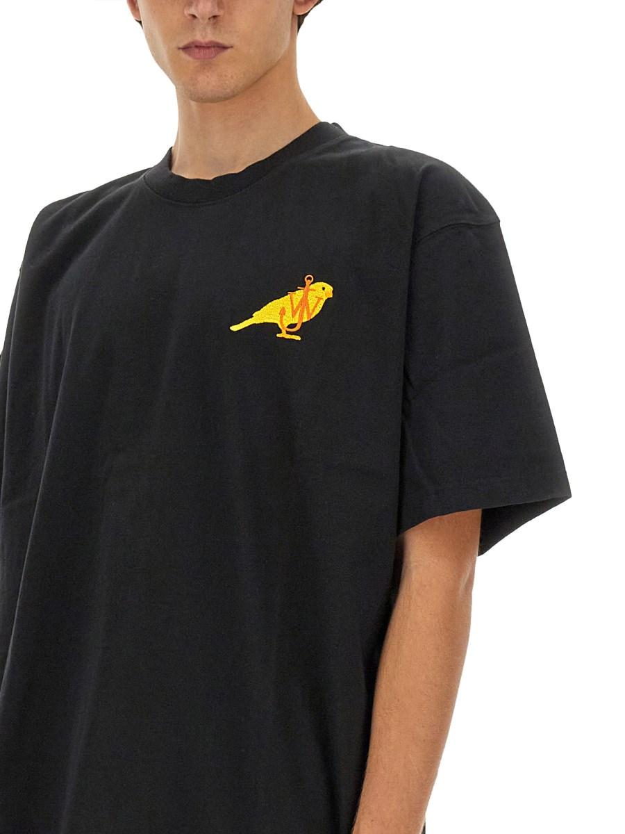 JW ANDERSON T-SHIRT "CANARY" IN COTONE
