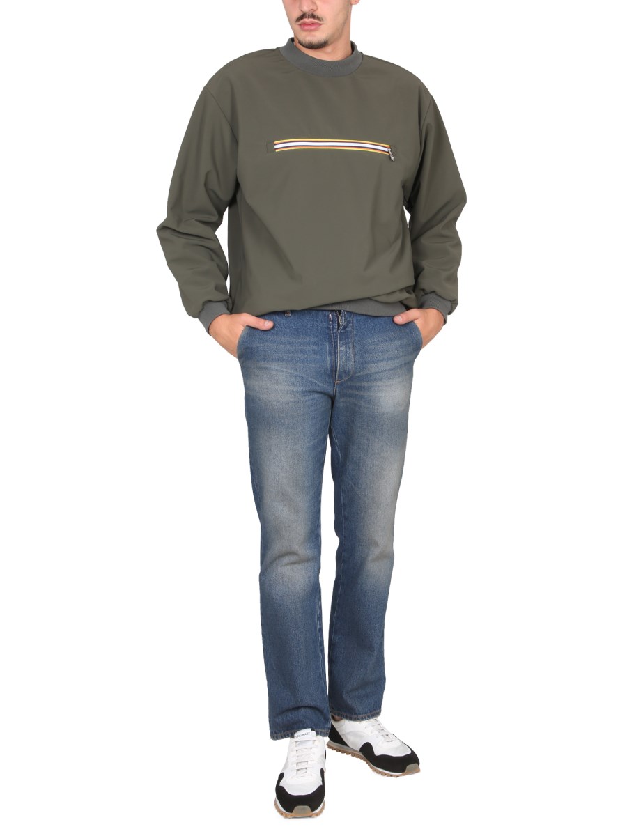 K-WAY FELPA CON TASCA FRONTALE CON ZIP