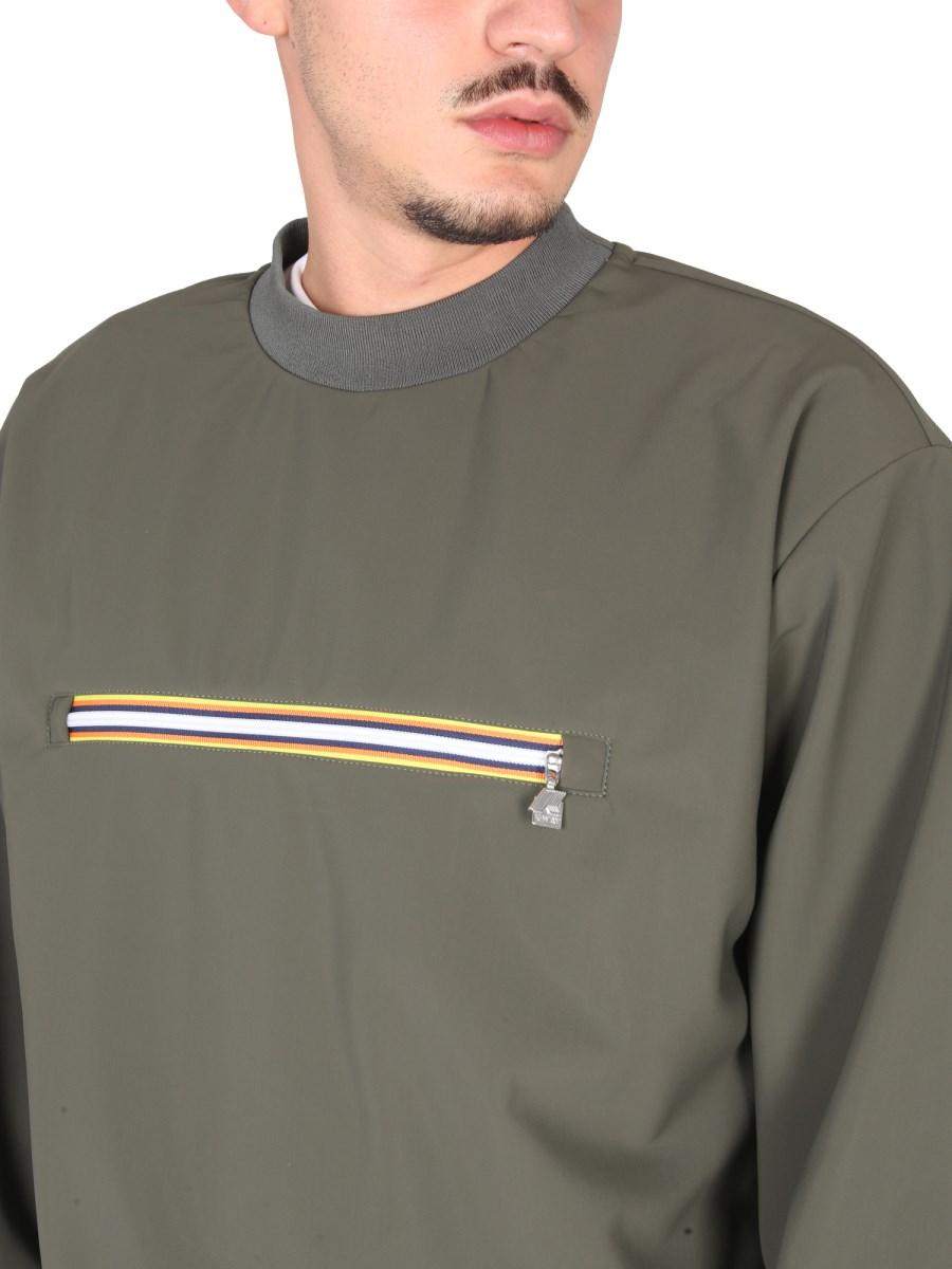 K-WAY FELPA CON TASCA FRONTALE CON ZIP