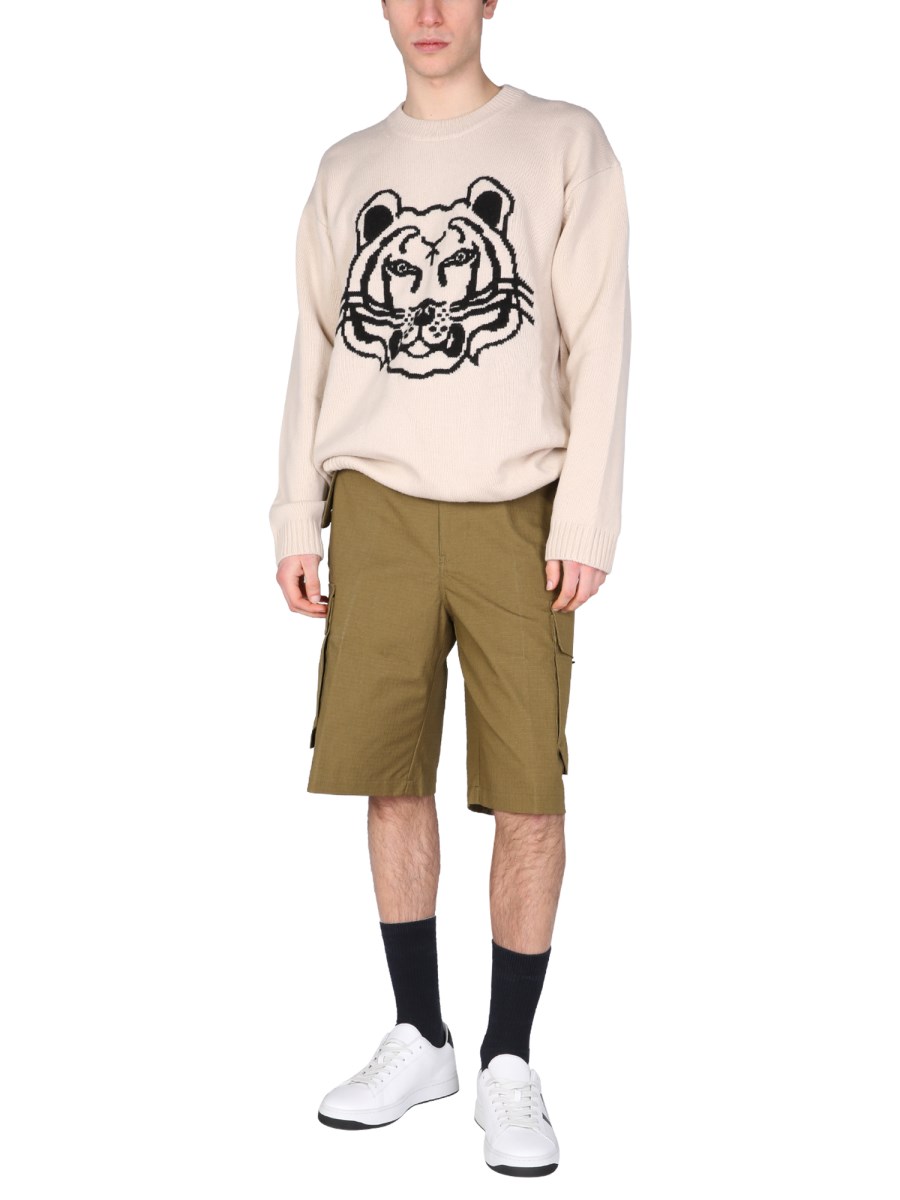 KENZO BERMUDA CARGO IN COTONE
