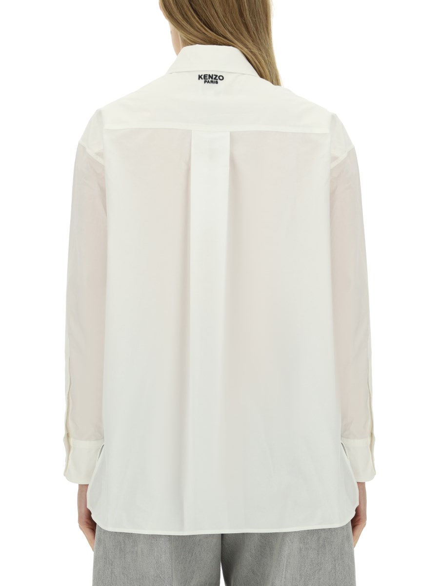 KENZO CAMICIA BOKE FLOWER IN POPELINE DI COTONE