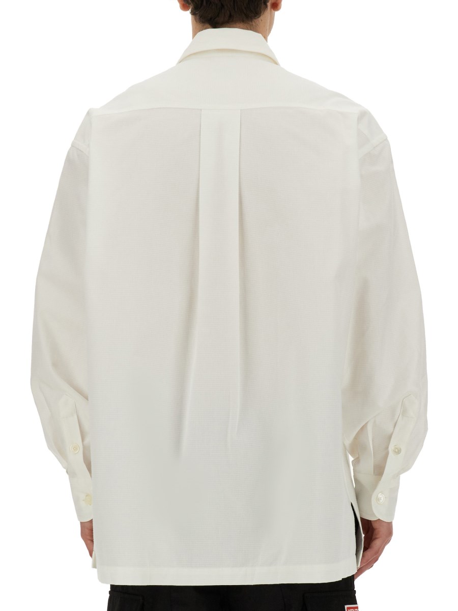 KENZO CAMICIA BOKE FLOWER IN POPELINE DI COTONE