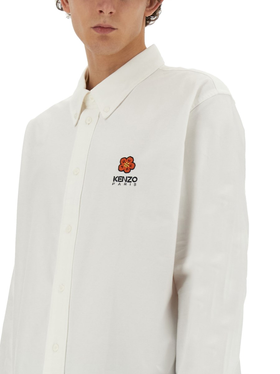 KENZO CAMICIA BOKE FLOWER IN POPELINE DI COTONE