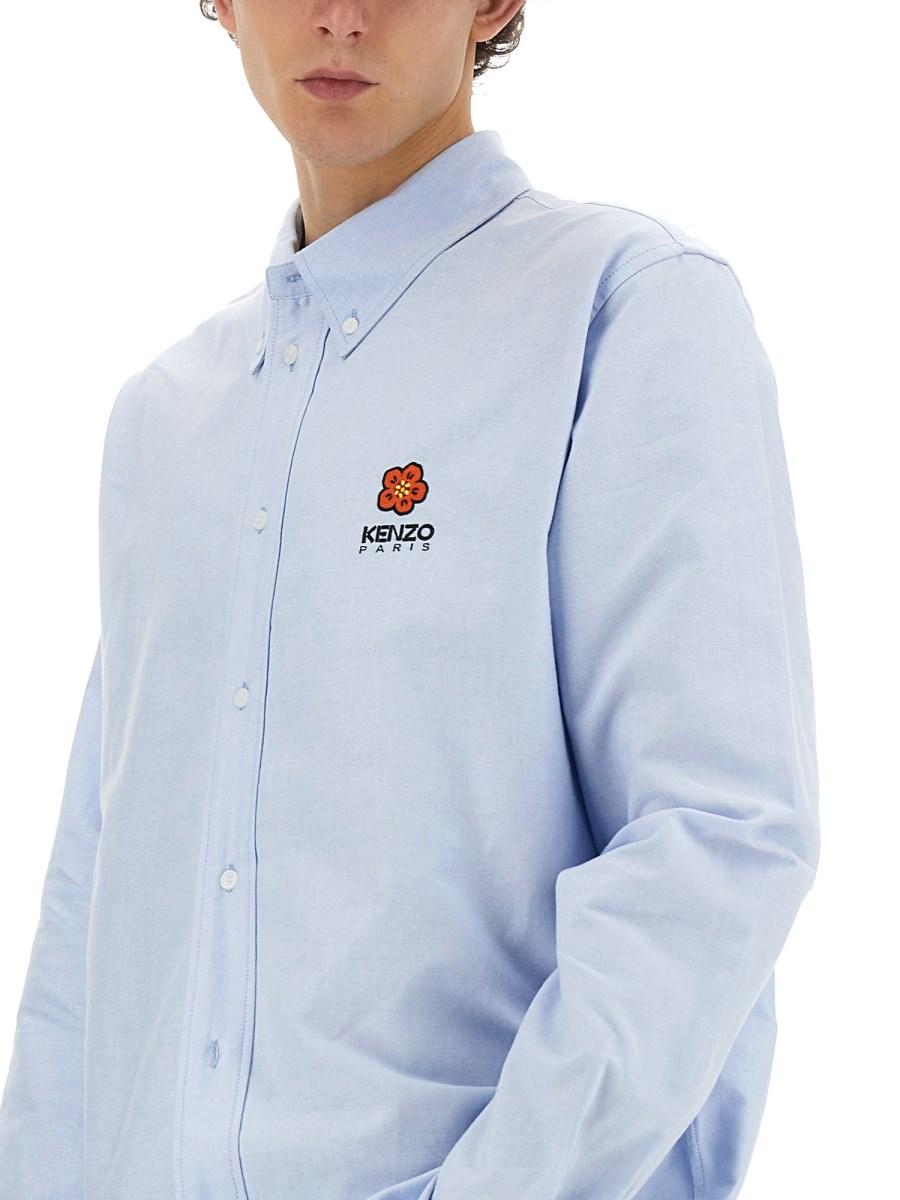 KENZO CAMICIA BOKE FLOWER IN POPELINE DI COTONE