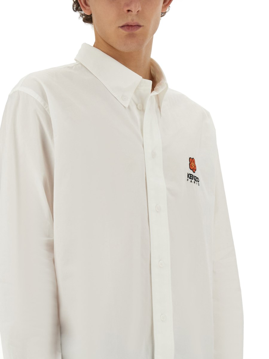KENZO CAMICIA BOKE FLOWER IN POPELINE DI COTONE