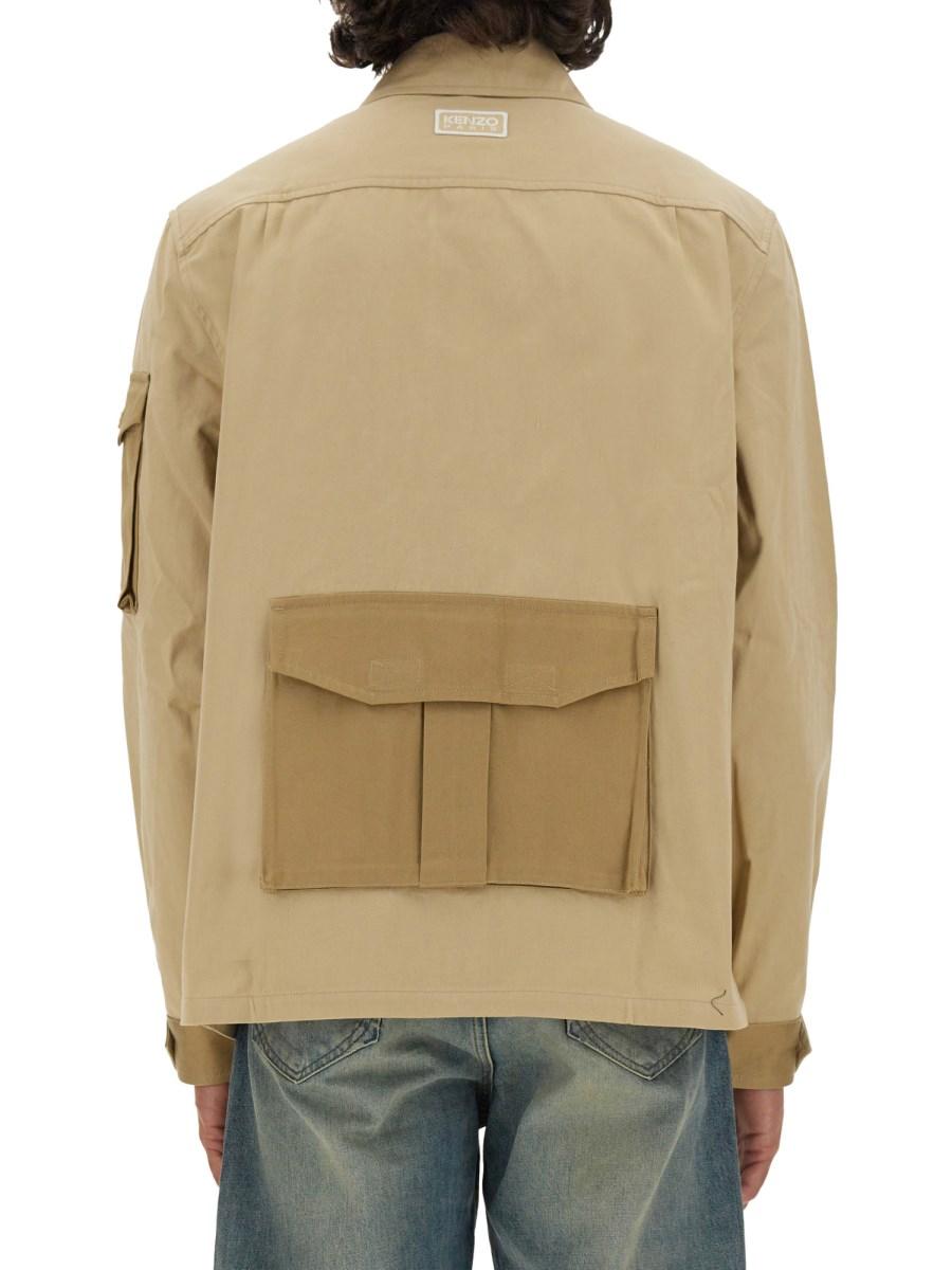 KENZO CAMICIA CARGO IN COTONE