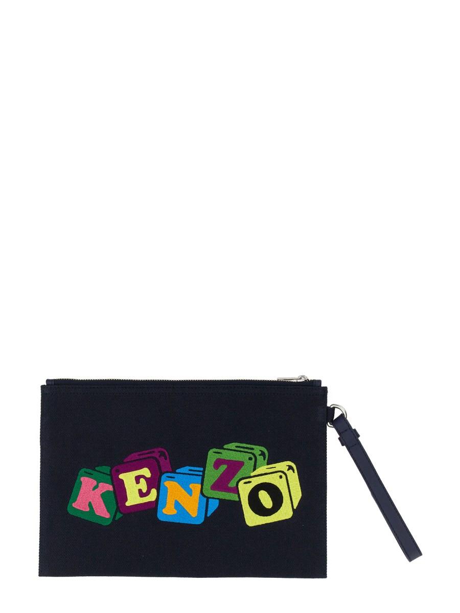 KENZO CLUTCH IN COTONE CON RICAMO
