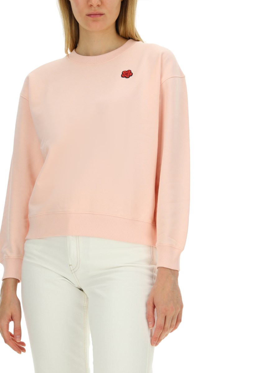 KENZO FELPA IN COTONE CON PATCH LOGO