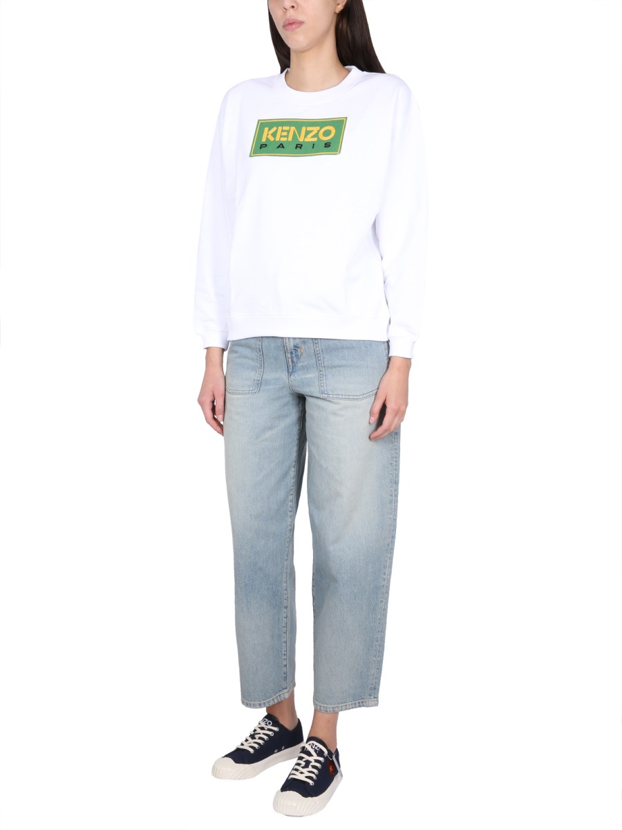 KENZO FELPA IN COTONE CON STAMPA LOGO
