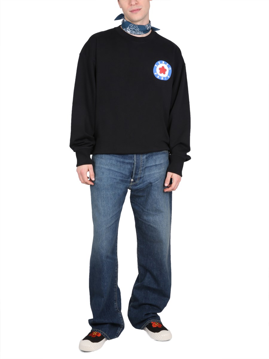 KENZO FELPA IN COTONE CON STAMPA LOGO