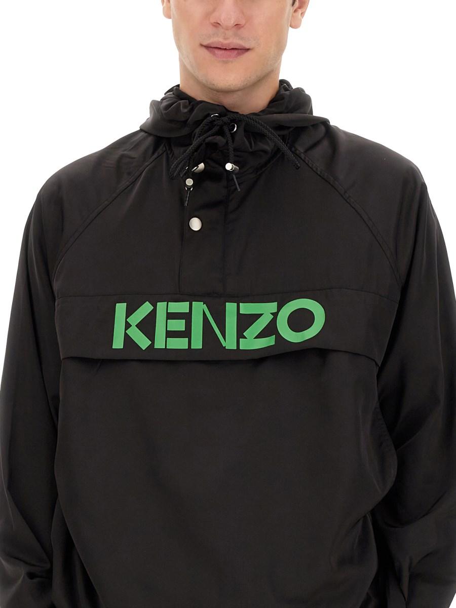 KENZO GIACCA A VENTO CON LOGO IN NYLON