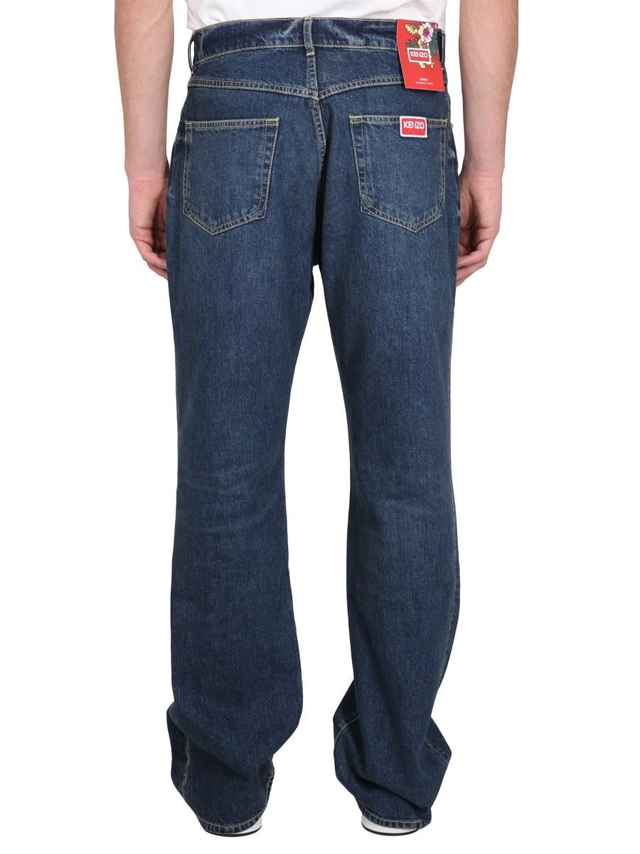 KENZO JEANS RELAXED FIT IN DENIM DI COTONE