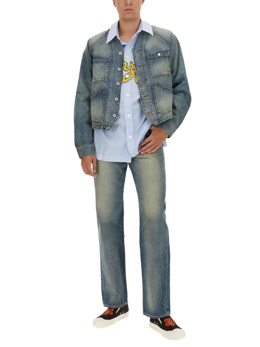 KENZO JEANS STRAIGHT FIT IN DENIM DI COTONE